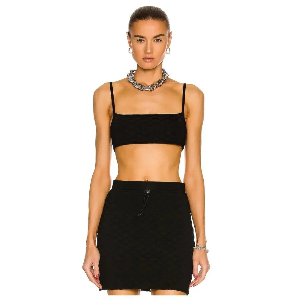NWT Helmut Lang Womens Quilt Bra Size XS Small Black Bralette Retail $175
